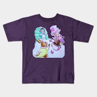Alice at the Mad Hatter&#39;s Tea Party Kids T-Shirt